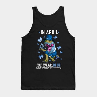 Child Abuse Prevention Awareness Month Blue Ribbon gift idea Tank Top